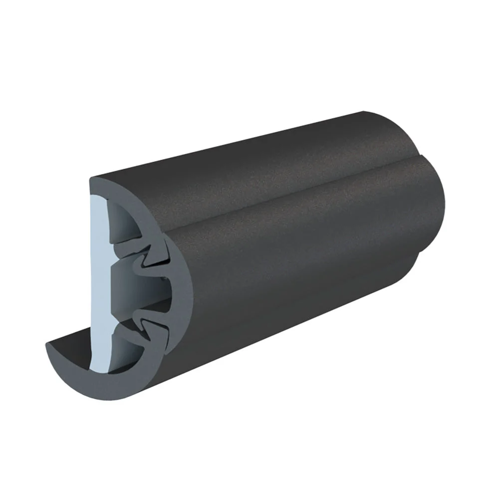 TACO SuproFlex Rub Rail Kit w/Flex Vinyl Overlay Insert - 1-5/8"H x 7/8"W x 60'L - Black w/Black Insert