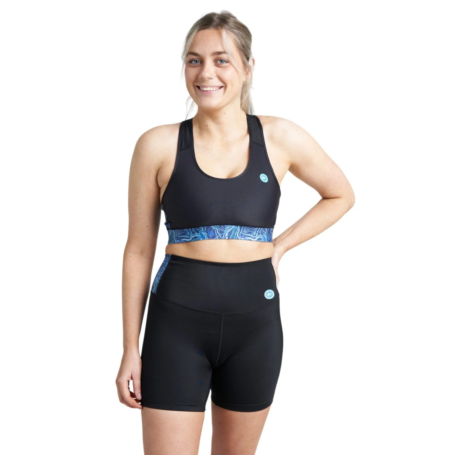 Rooster Womens High Waist Sports Shorts Seagrass