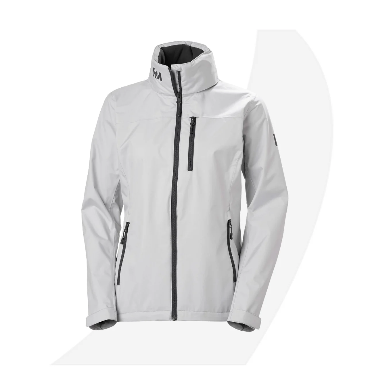 Helly Hansen Womens Crew Hooded Jacket, Gray. Clearance