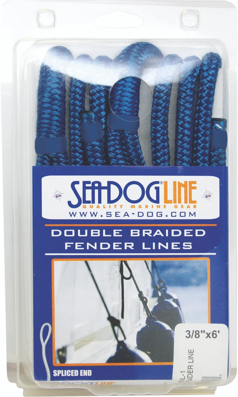 Sea Dog Marine - Double Fender Line 3/8 X6' Black (302110006bk-1)