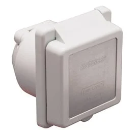 Marinco Inlet, 30A 125V, Square, White