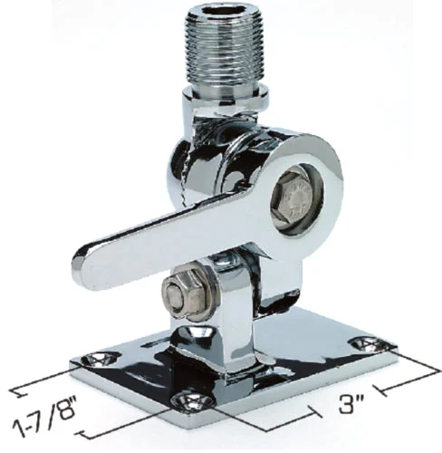 Seachoice 19521 4-Way Antenna Ratchet Mount - Chrome Plated Brass