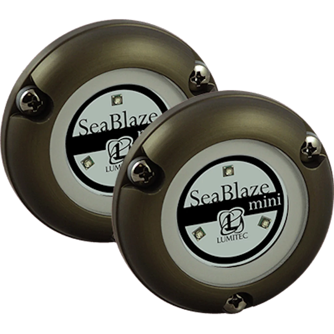Lumitec SeaBlaze Mini - Underwater Light - Pair - Brushed Finish - Blue Non-Dimming