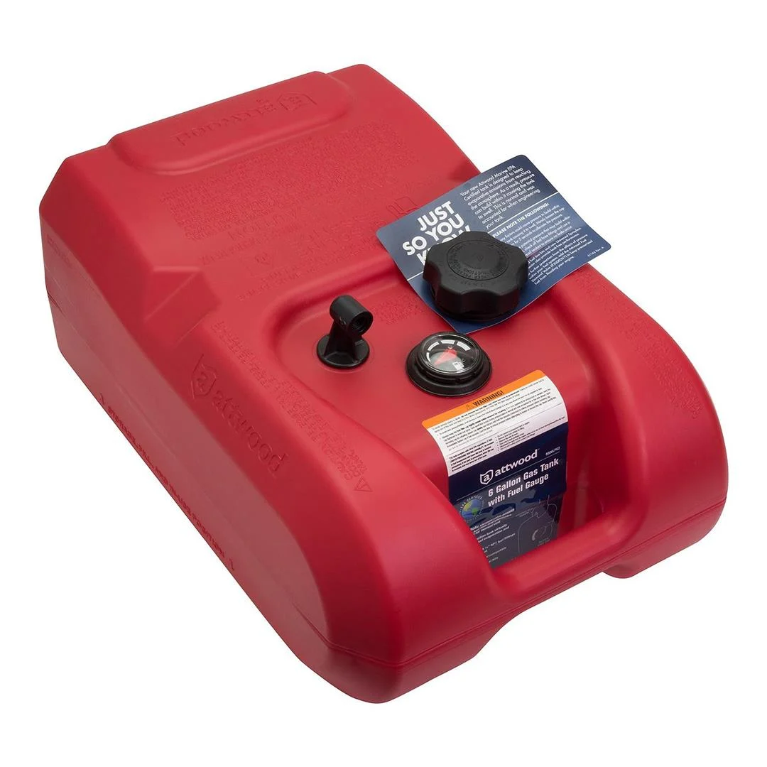 Attwood Portable Fuel Tank - 6 Gallon w/Gauge