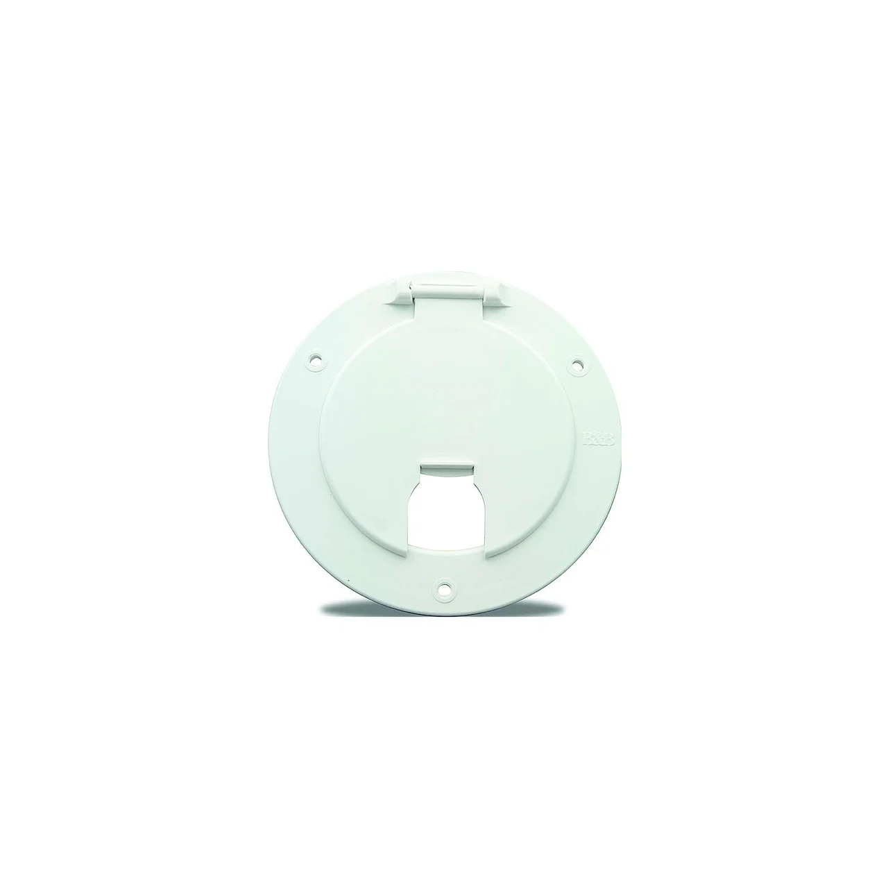 B&B Molders - B&B Molders 94331 Round Electric Cable Hatch w/o Back, 5-1/8" Polar White - 94331