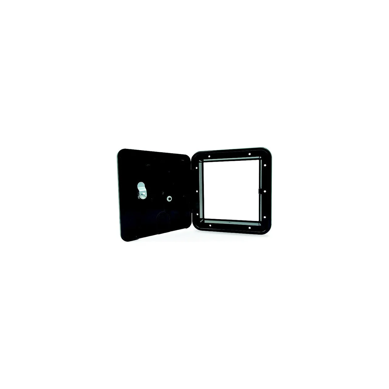 B&B Molders - B&B Molders 94338 Square Electric Cable Hatch, Large w/Open Back & Key Lock, Black - 94338