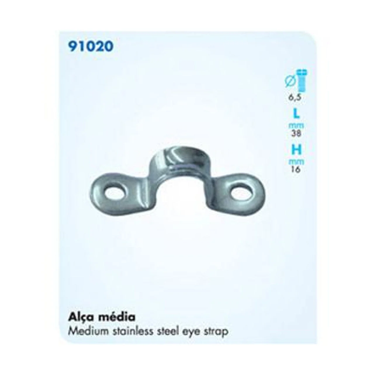 91020 - Medium Stainless Steel Eye Strap - Set of 4 Pieces.