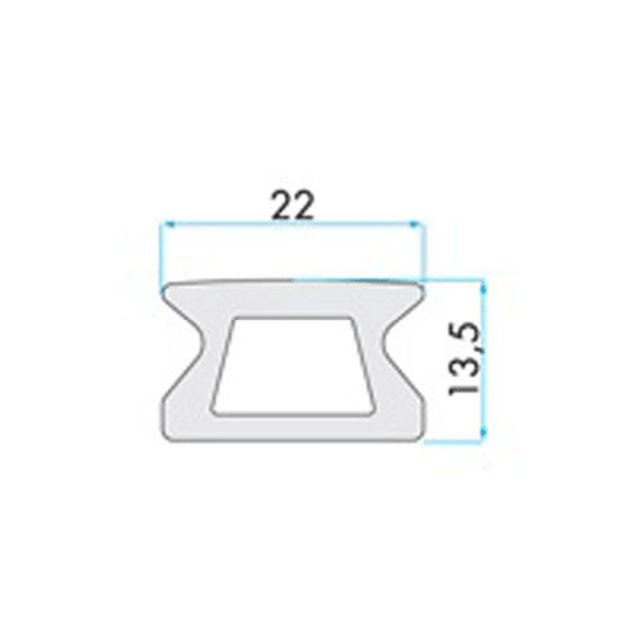 1717 Track "H" Type- 22 Mm Wide-length 1000 mm (3.3 Feet)- Standard