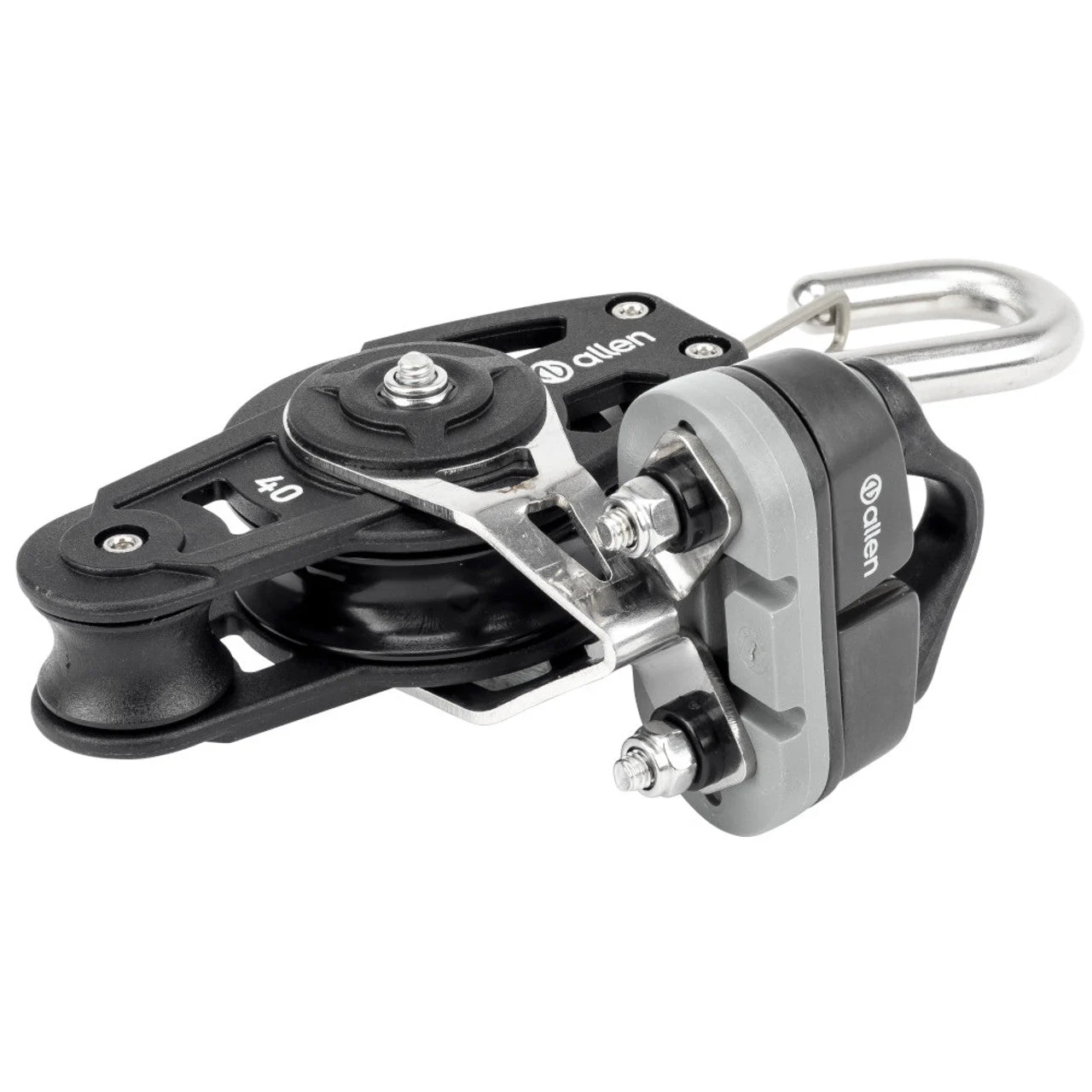 Allen Brothers 40mm Dynamic Fiddle Block with Hook and A..77 Cleat