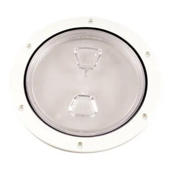 Beckson Deck Plate 6" Screw-Out White/Clear