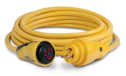 Marinco EEL Cordset, 30A 125V, 25', Yellow