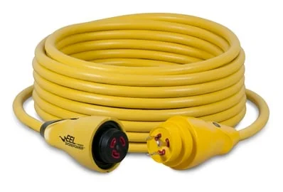 Marinco EEL Cordset, 30A 125V, 50', Yellow