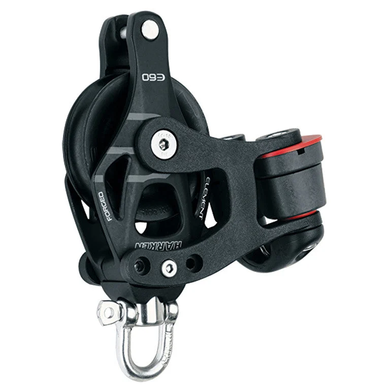 60mm Aluminum Element Block — Swivel, Becket, Cam Cleat