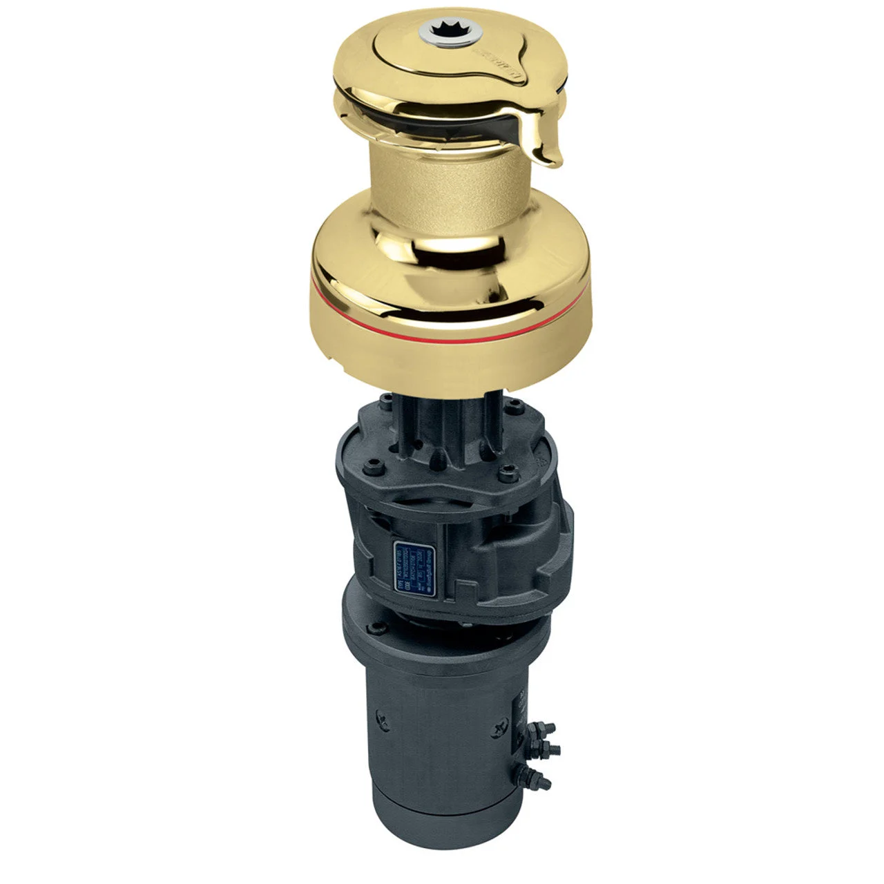 Harken 50 Electric Self-Tailing Radial Bronze Winch 2 Speed 24V, Vertical