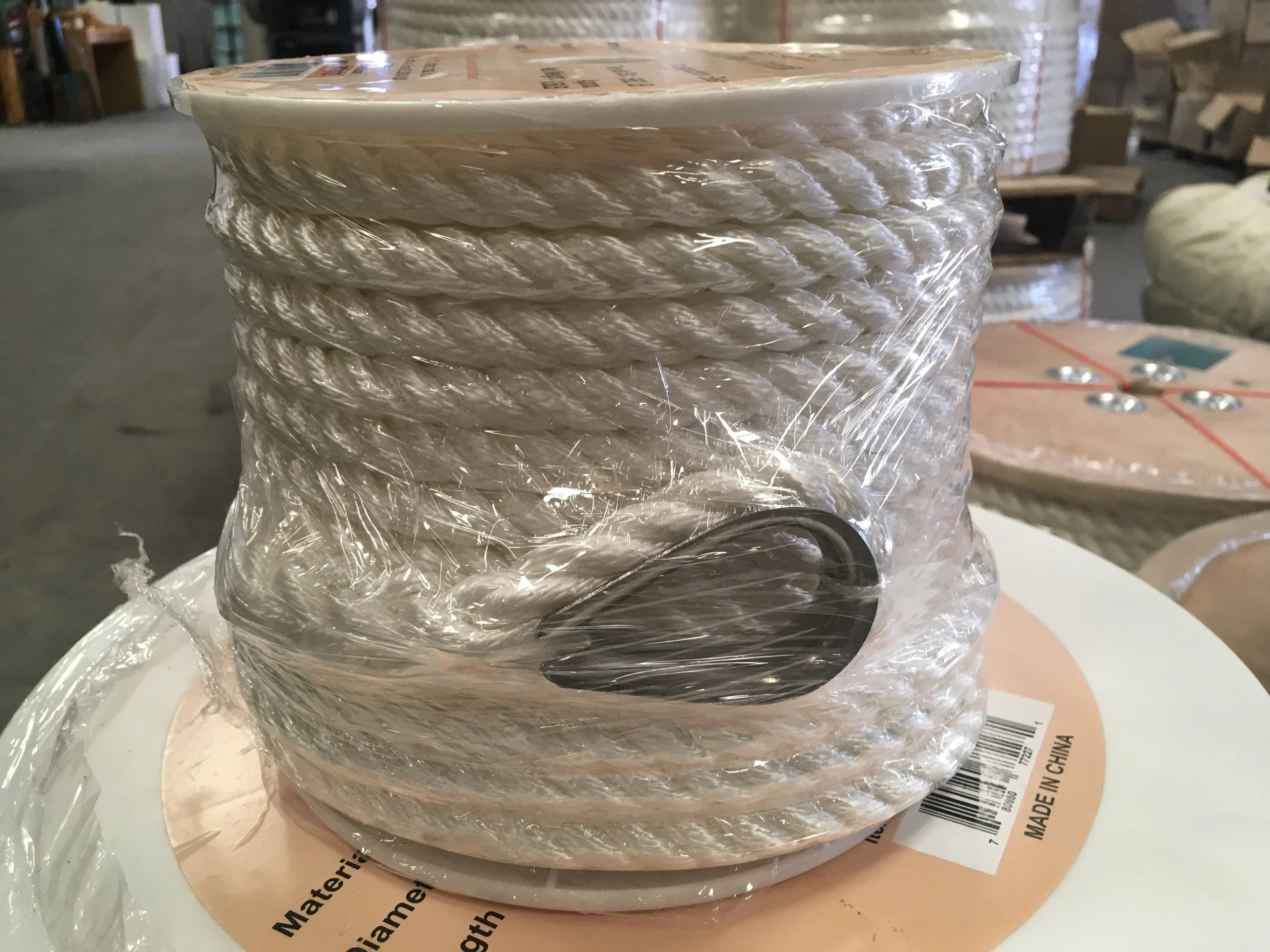 Nylon Twisted Anchor Rope 3/4" with stainless steel thimble in 100 ft, 200ft