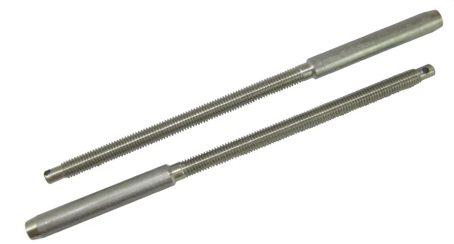 Johnson Marine Lifeline Terminal Machine Swage L.H., 3/16 Wire, 1/4-28 x 2-1/2 Thread, Cross Drilled