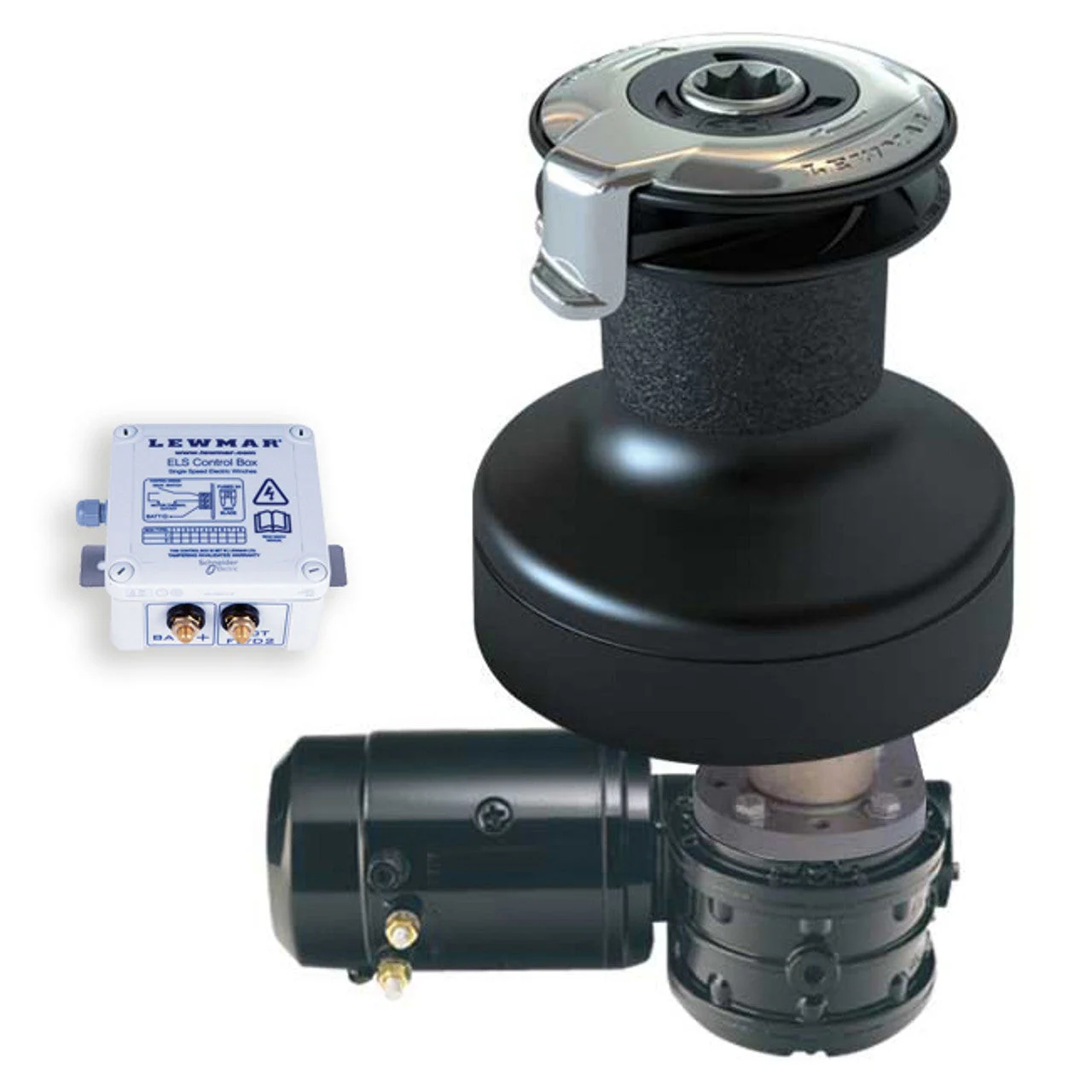 Lewmar 45EST EVO Electric Winch Kit 12V Alloy Black with ELS Control