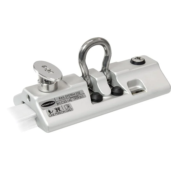 Ronstan Series 22 Safety Rail Car with Plunger Stop, Silver