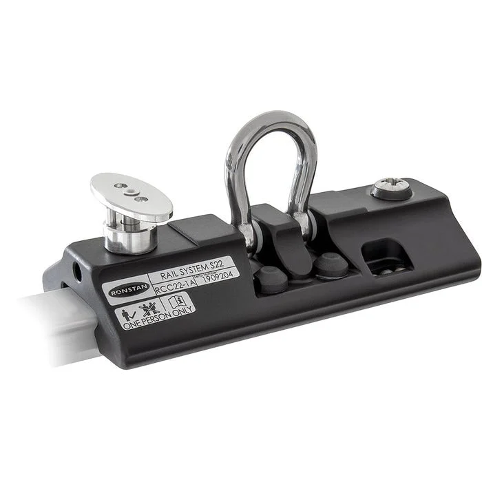 Ronstan Series 22 Safety Rail Car with Plunger Stop, Black