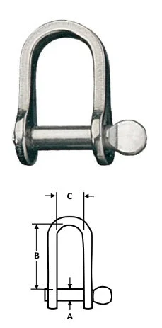 Ronstan "D" Shackles - Stainless Steel