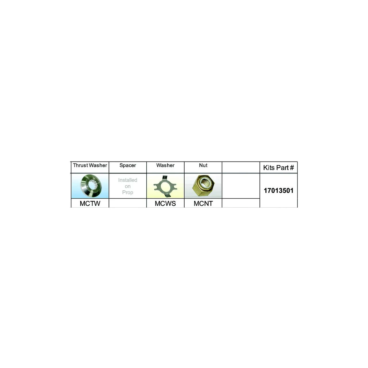 Solas Propeller - Solas 17013501 Fixed Hub Prop Hardware Kit - Mercury, Type C - 17013501