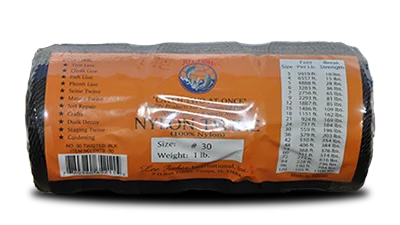 Nylon Twisted Twine– Black & Tarred in 1/4 lb Spool