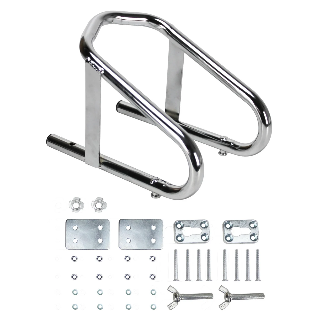 Extreme Max 5001.5763 Deluxe Chrome Motorcycle Wheel Chock - 5.5" Wide - 5001.5763