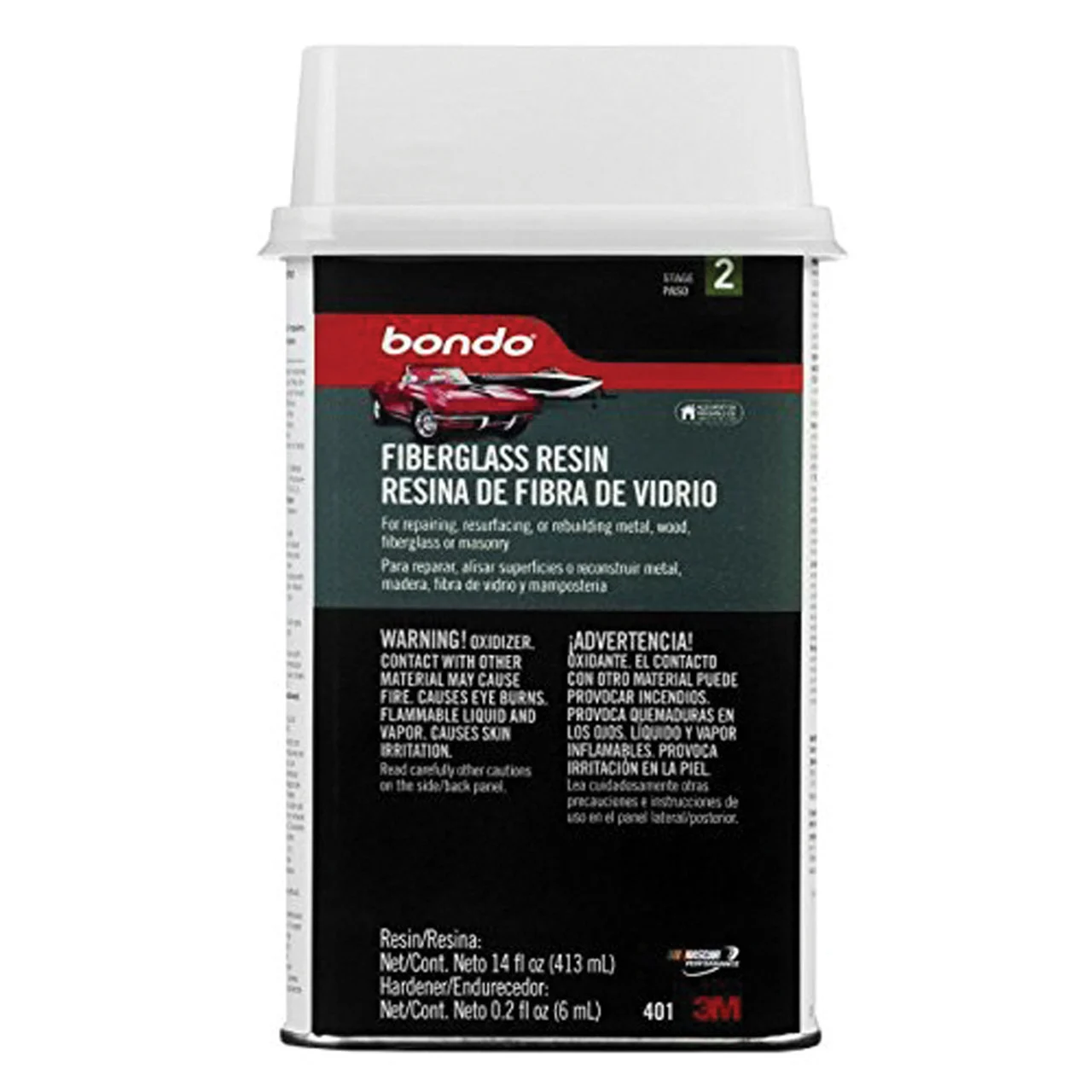 3M 401 Bondo Fiberglass Resin - 0.9 Pint - 7010328018