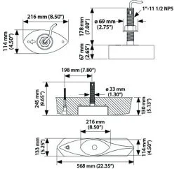 Airmar B265c-Lm Bronze Th Low Medium Chirp Mix-N-Match Transducer