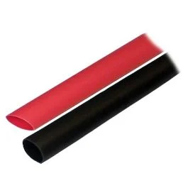 Ancor Adhesive Lined Heat Shrink Tubing (Alt) - 1/2" X 3" - 2-Pack - Black/Red