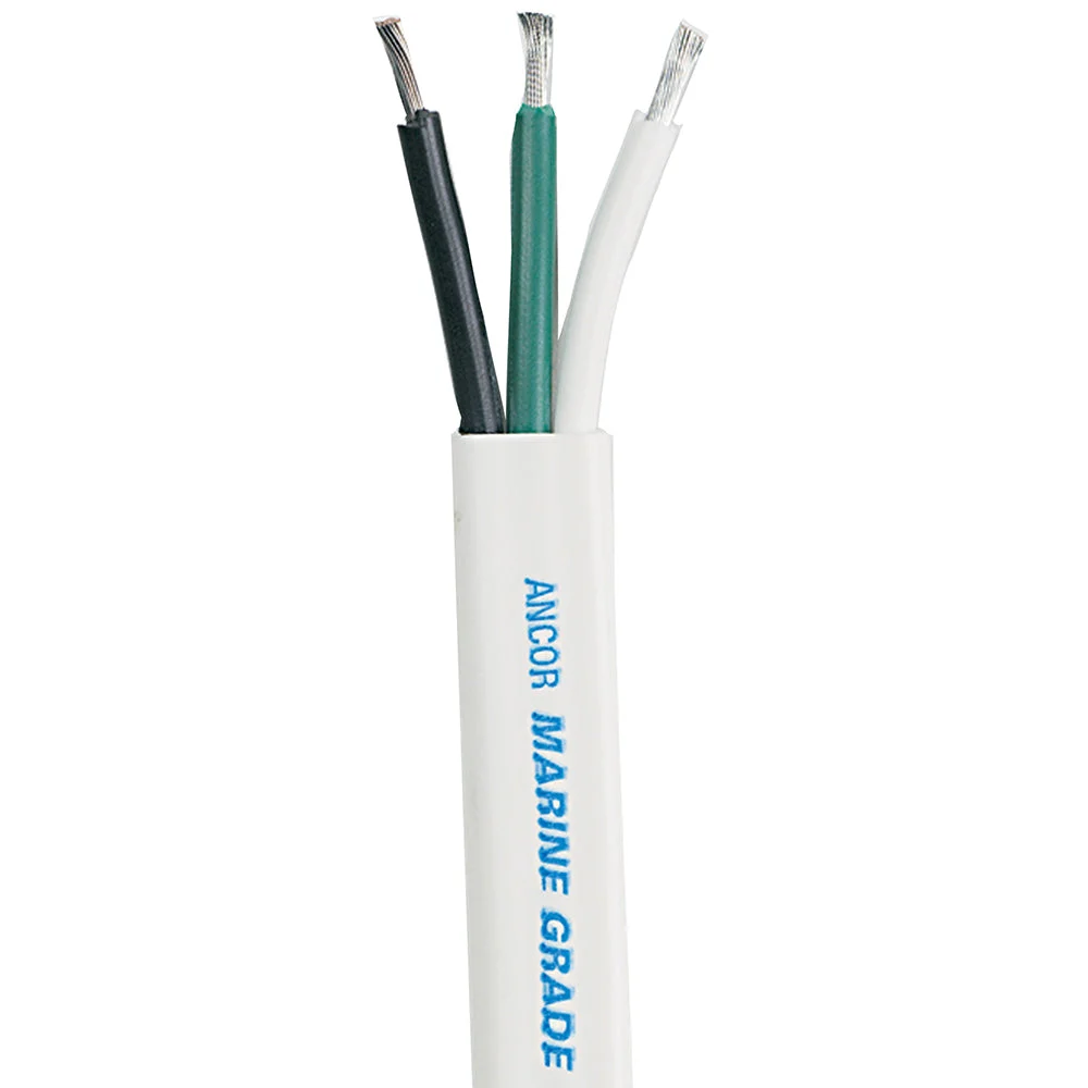 Ancor White Triplex Cable - 12/3 AWG - Flat - 250'
