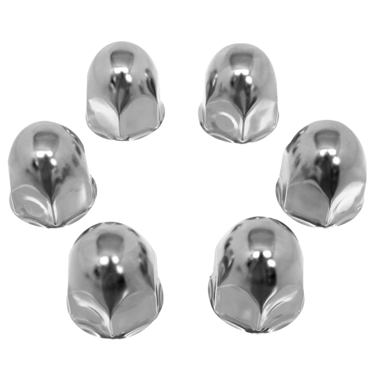 Wheel Masters 8012 Stainless Steel Lug Nut Cover - 1-1/2" Truck, Pack of 6 - 8012