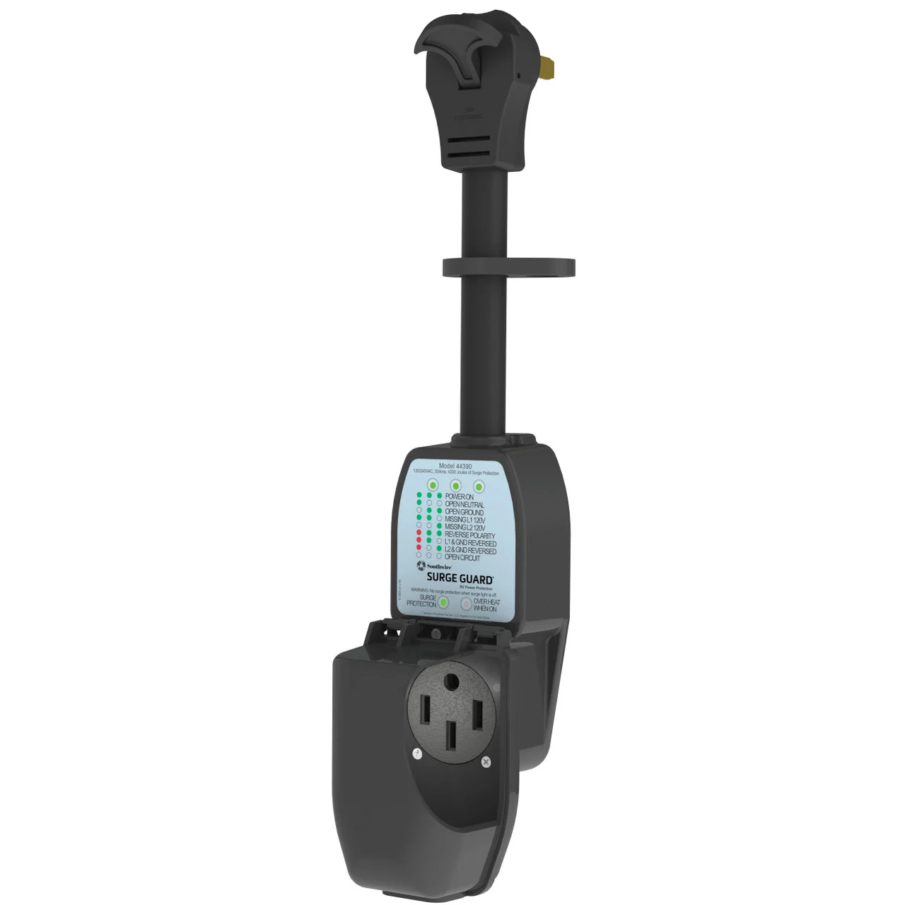 Southwire 44390 Surge Guard Surge Protector with Enhanced Diagnostics with Cover - 50A, 120/240V, 4200 Joules - 44390