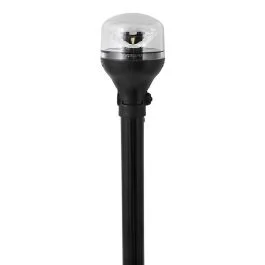 Attwood Lightarmor All-Around Light - 12" Black Pole - Black Horizontal Composite Base W/Adapter