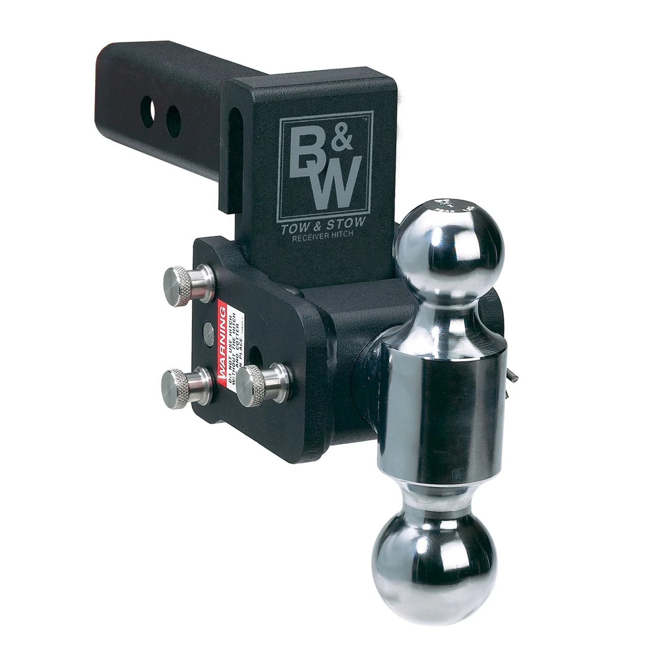 B&W Trailer Hitches TS10040B Tow and Stow Adjustable Ball Mount - 2-5/16" & 2" Ball, 7" Drop, 7.5" Rise, Black - TS10040B