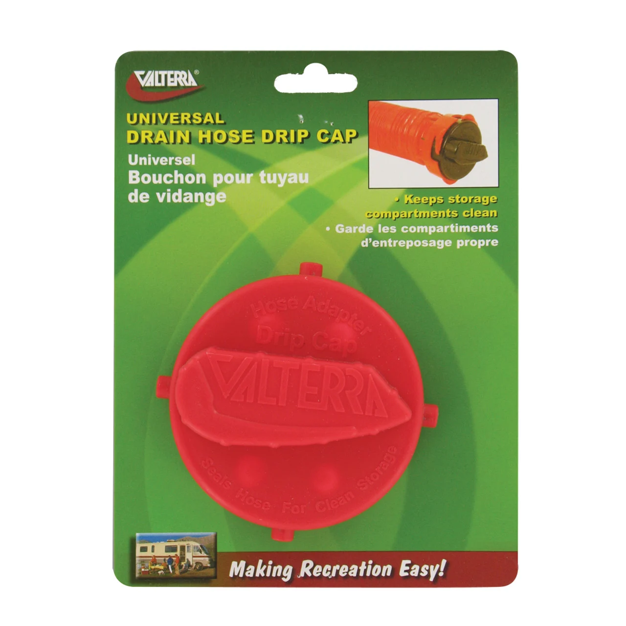 Valterra T1020-2VP Universal Drain Hose Bayonet Drip Cap - 3", Red, Carded - T1020-2VP