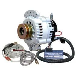 Balmar Alternator 100 Amp Kit 12v 1-2" Single Foot Spindle Mount Dual Vee Pulley Regulator & Temp Sensor