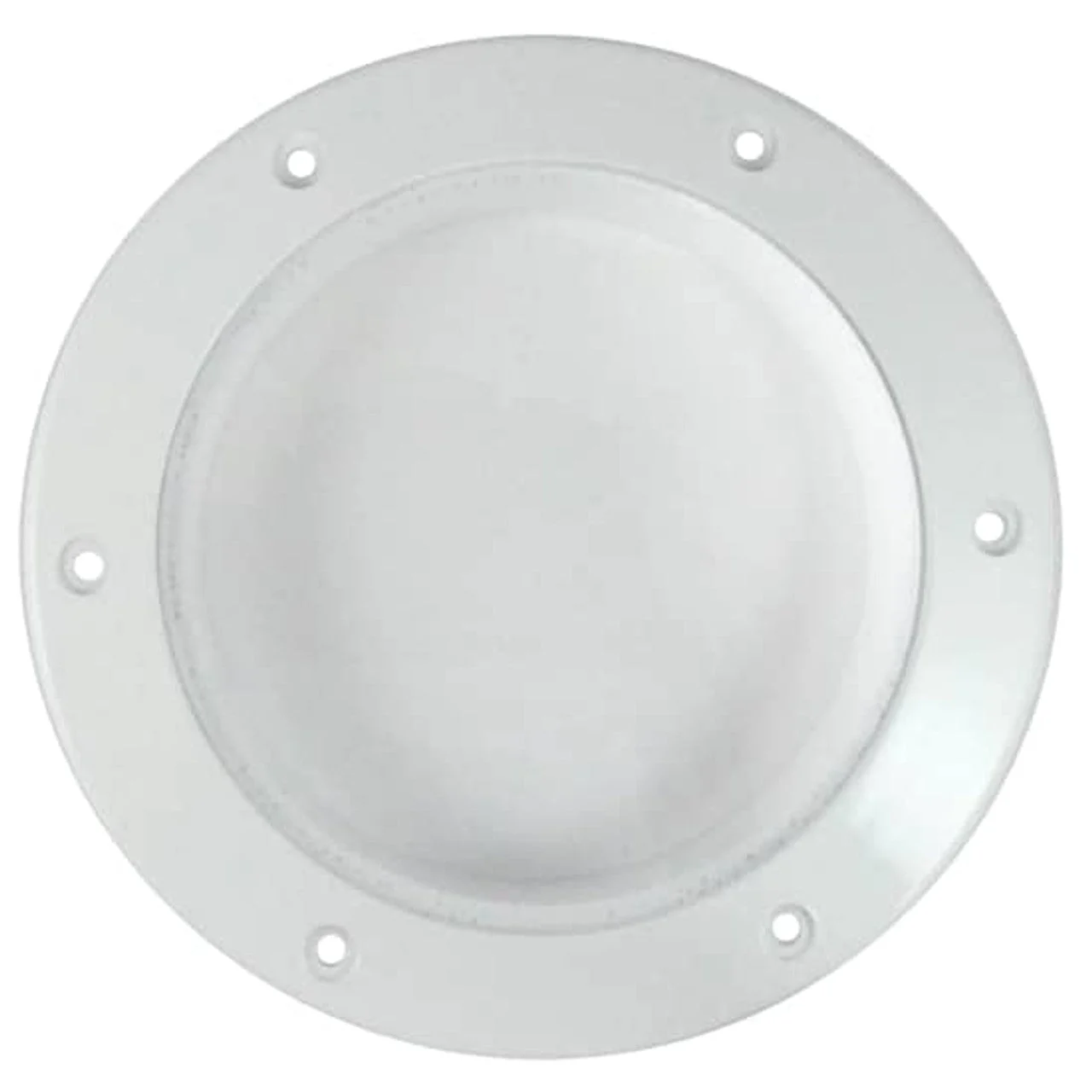 Beckson 4" Round Fixed Plastic Port - Clear Lens, White Frame