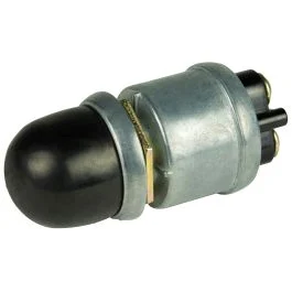 Bep 2-Position Spst Heavy-Duty Push Button Switch W/Cover - Off/(On) - 35 Amp