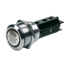 Bep 12v Buzzer W/Red Led Warning Light - Stainless Steel