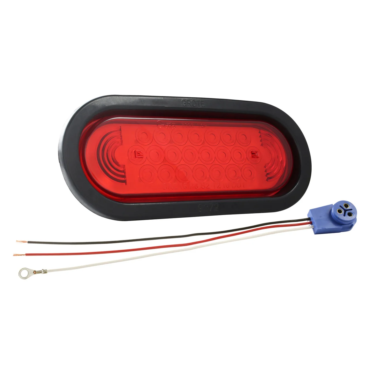 Grote 53122 Supernova Oval Led Stop Tail Turn Light - Red Kit (53962 + 92420 + 67005) - 53122