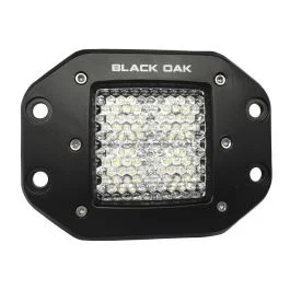 Black Oak 2" Flush Mount Led Pod Light - Flood Optics - Black Housing - Pro Series 3.0