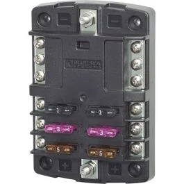 Blue Sea 5030 St Blade Fuse Block W/O Cover - 6 Circuit W/Negative Bus