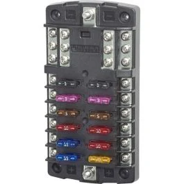Blue Sea 5031 St Blade Fuse Block W/O Cover - 12 Circuit W/Negative Bus