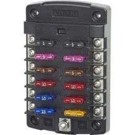 Blue Sea 5034 St Blade Fuse Block W/Out Cover - 12 Circuit W/Out Negative Bus