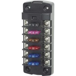 Blue Sea 5037 St Blade Fuse Block W/O Cover - 6 Circuit Independent W/O Negative Bus