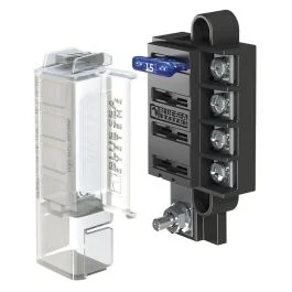 Blue Sea 5045 St Blade Compact Fuse Blocks - 4 Circuits W/Cover