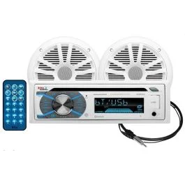 Boss Audio Mck508wb.6 Marine Stereo & 6.5" Speaker Kit - White