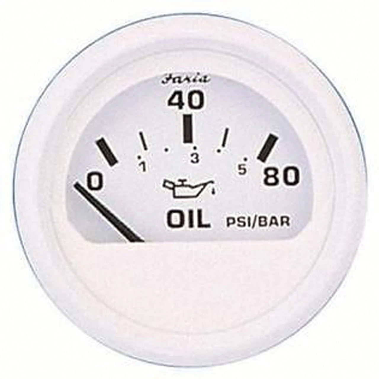 Faria 13102 Dress Pressure Gauge (80 PSI) - 2", White - 13102