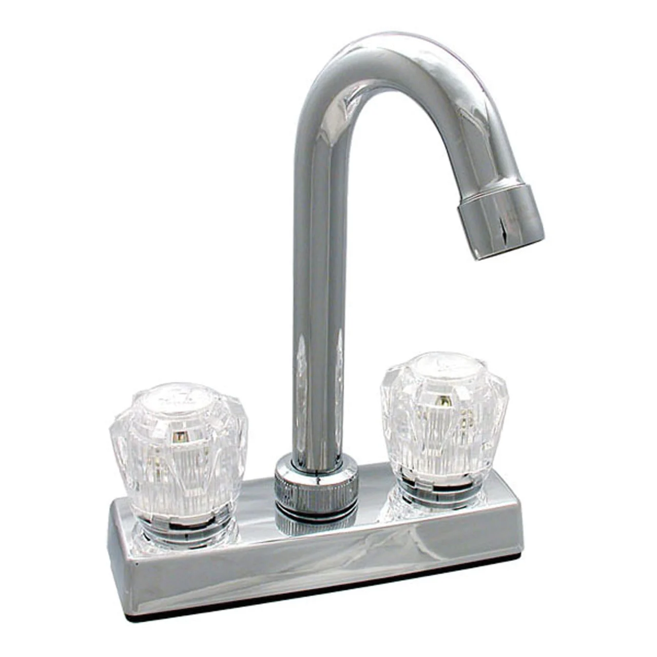 PF211310 Valterra Phoenix Ledge Mount 4" Kitchen Faucet - 6" Spout Bar, Chrome with Clear Handles - PF211310